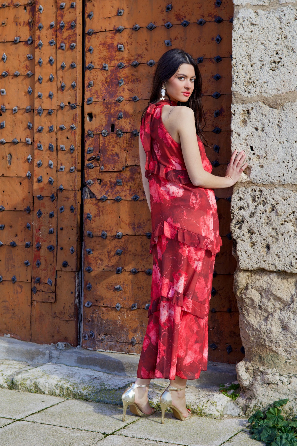 Vestido volante rojo| Alexia
