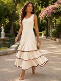 Vestido midi crema| Corina