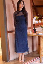 Vestido midi marino| Nayara