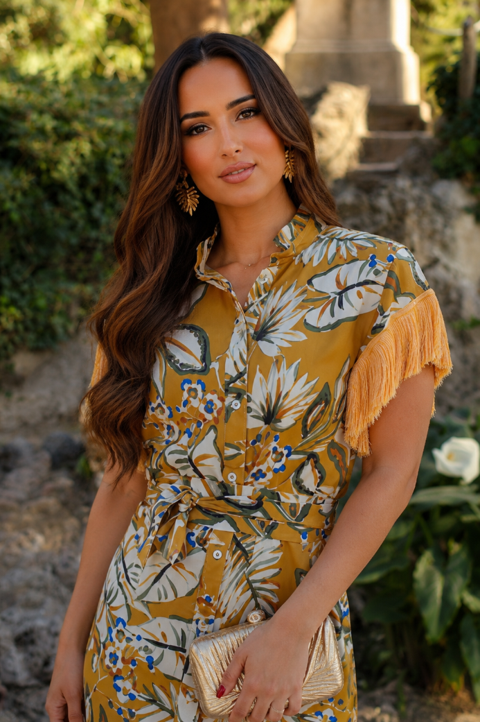 Vestido estampado midi| Caribean