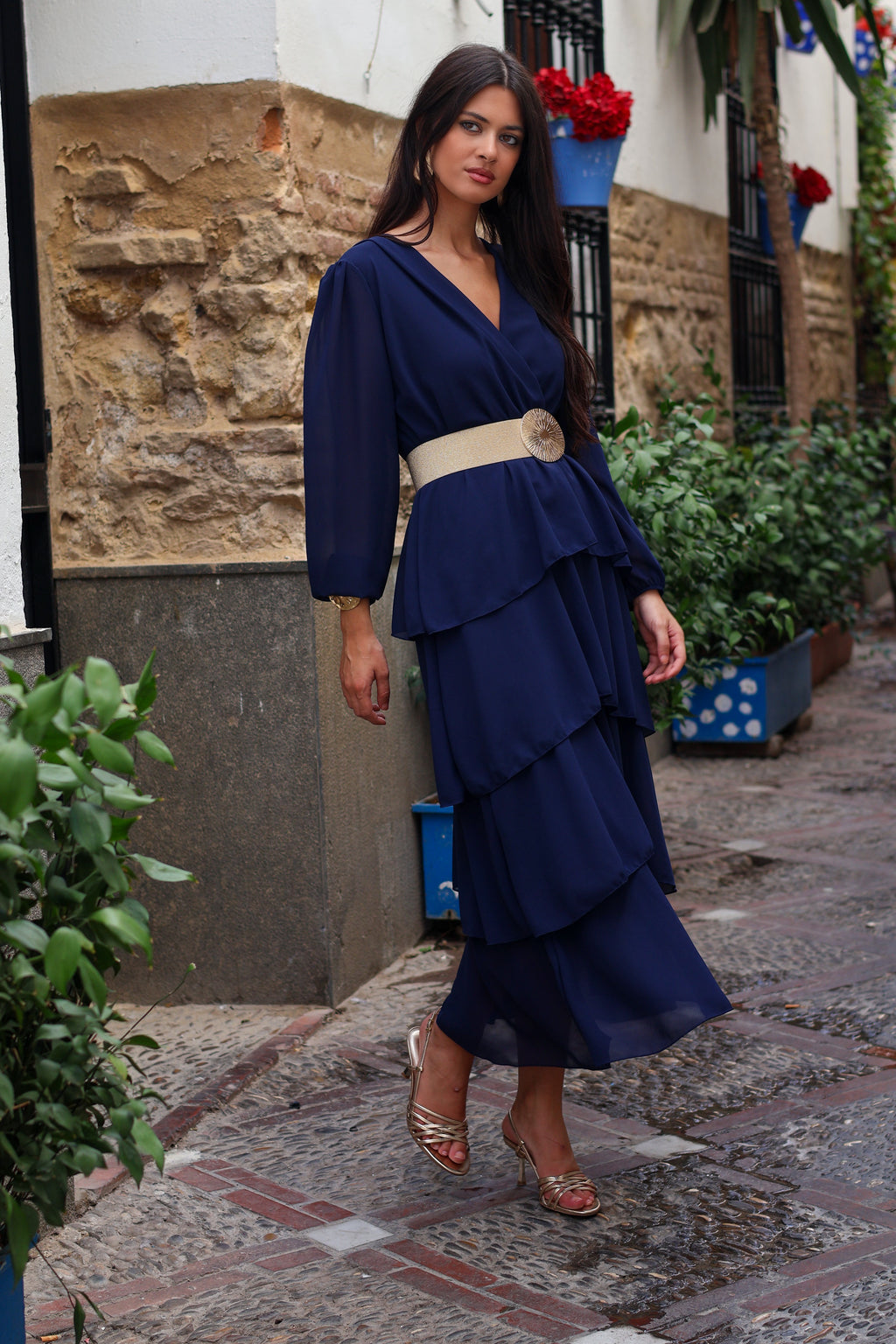 Vestido midi marino | Córdoba
