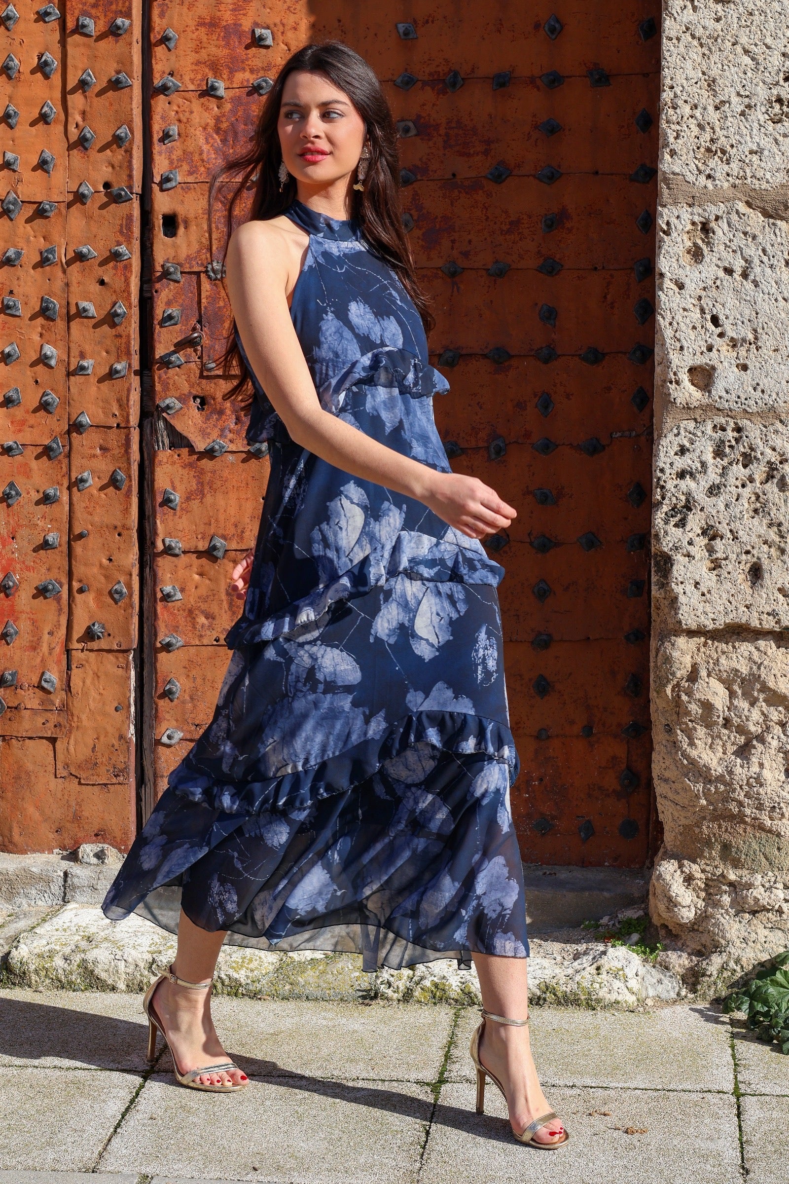Vestido volante marino| Alexia