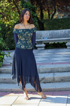 Falda midi marino| Lina