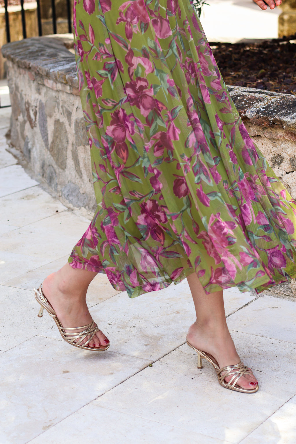 Vestido estampado verde| Zendaya