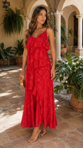 Vestido midi rojo| Sonia