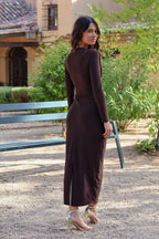 Vestido marrón manga| Ellie