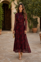 Vestido estampado vino| Shana