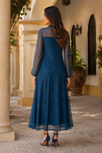 Vestido midi azul| Carmela