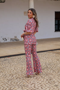 Conjunto estampado coral| Salvia - Moitte invitada