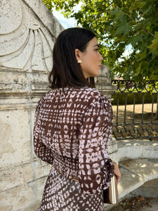 Conjunto estampado marron | Libia - Moitte invitada