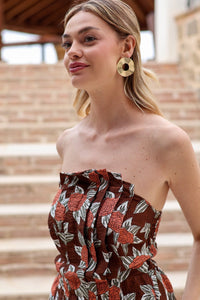 Conjunto estampado marron| Lucia - Moitte invitada