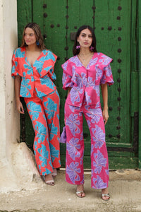 Conjunto estampado naranja| Esme - Moitte invitada