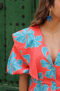 Conjunto estampado naranja| Esme - Moitte invitada