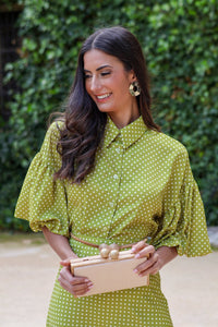 Conjunto estampado oliva| Lunares - Moitte invitada