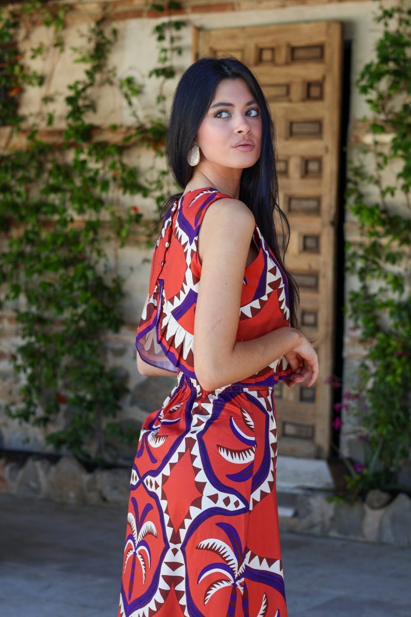 Conjunto estampado terracota| Cigarral - MOITTE