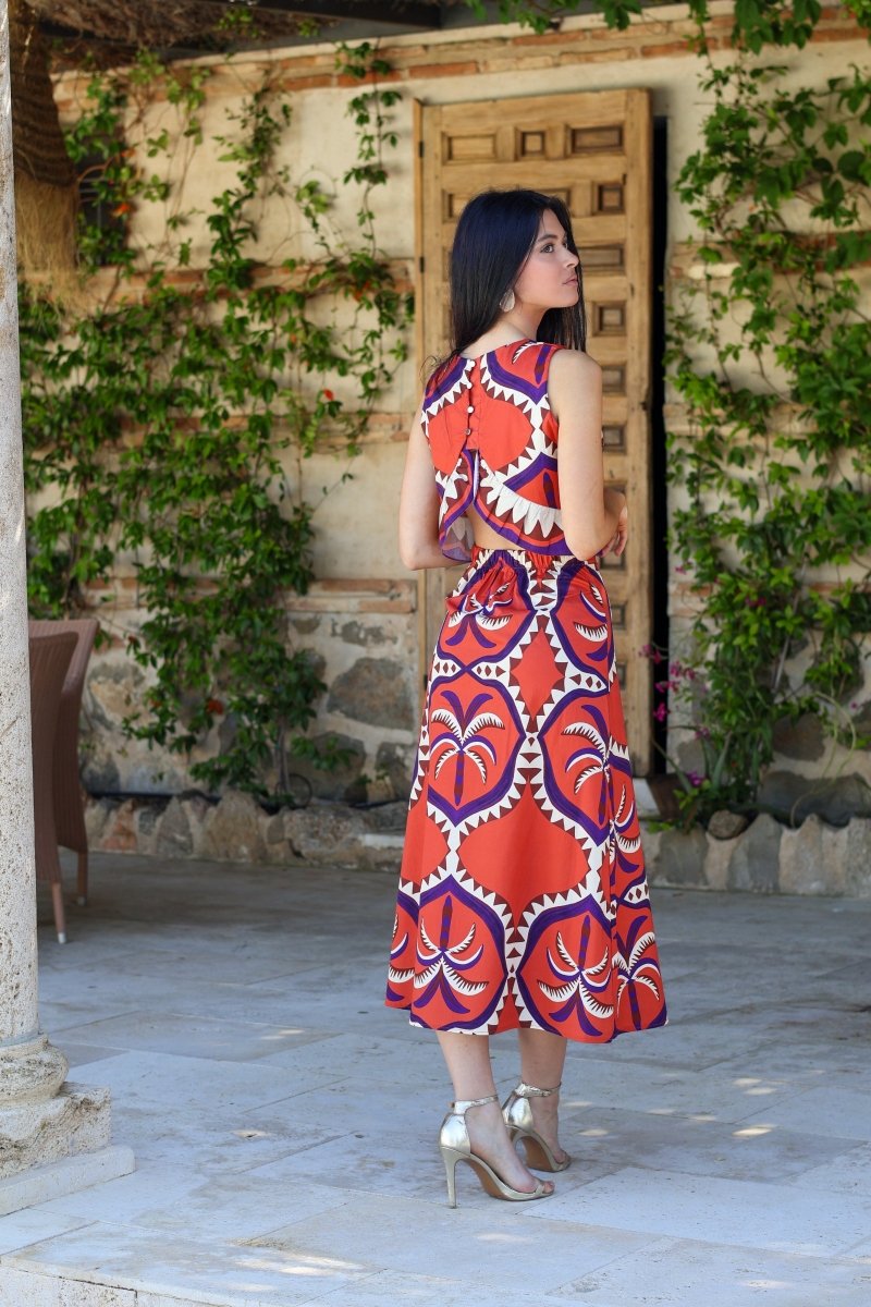 Conjunto estampado terracota| Cigarral - MOITTE