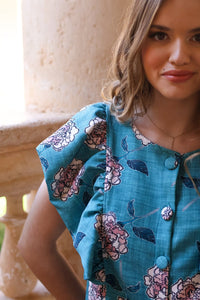Conjunto estampado turquesa| Lupiana - Moitte invitada