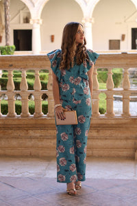 Conjunto estampado turquesa| Lupiana - Moitte invitada