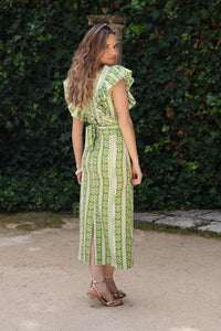 Conjunto estampado verde| Benarés - Moitte invitada
