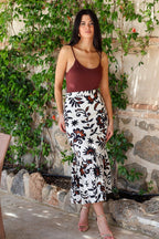 Falda estampada midi| Tierra - MOITTE