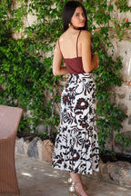 Falda estampada midi| Tierra - MOITTE