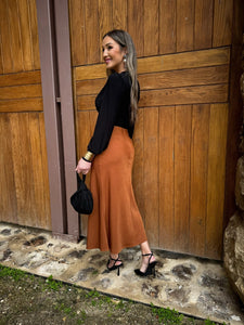 Falda Midi Cobre| Yanai - Moitte invitada