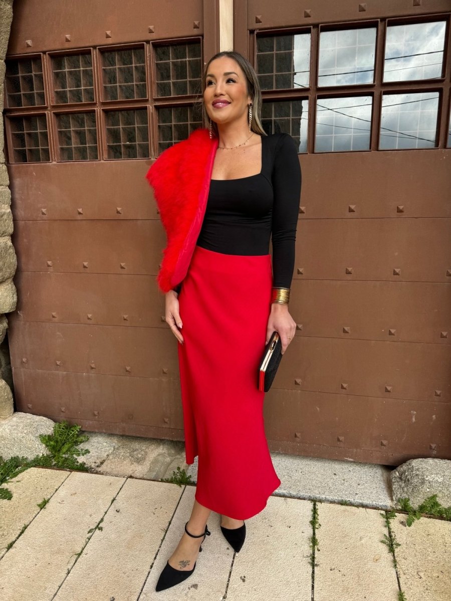 Falda Roja Midi| Yanai - MOITTE