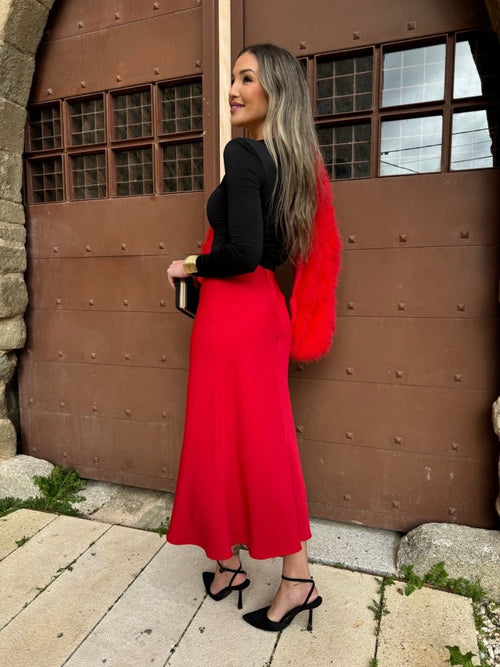 Falda Roja Midi| Yanai - MOITTE
