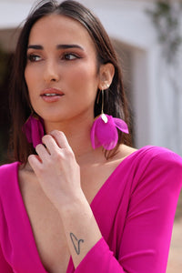Pendientes fucsia| Pétalos - Moitte invitada