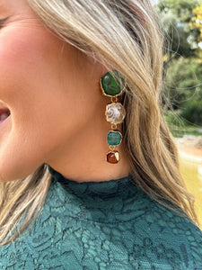 Pendientes Multicolor Verdes |Isis - Moitte invitada