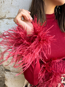 Top Plumas Borgoña |Becky - Moitte invitada