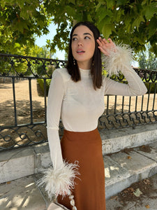 Top Plumas Crema |Becky - Moitte invitada