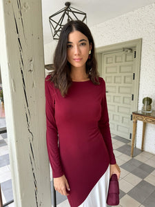 Vestido Bicolor Burgandy| Brigitte - Moitte invitada