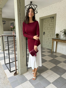 Vestido Bicolor Burgandy| Brigitte - Moitte invitada