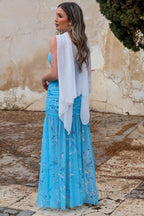 Vestido estampado azul| Cassia - MOITTE