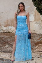 Vestido estampado azul| Cassia - MOITTE