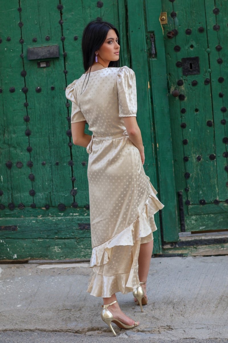 Vestido estampado beige| Cream - MOITTE