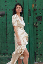 Vestido estampado beige| Cream - MOITTE