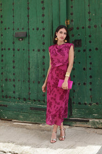 Vestido estampado buganvilla| Bonaire - Moitte invitada