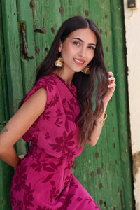 Vestido estampado buganvilla| Bonaire - Moitte invitada