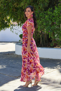 Vestido estampado buganvilla| Fabiola - Moitte invitada