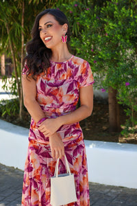 Vestido estampado buganvilla| Fabiola - Moitte invitada