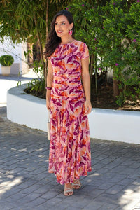 Vestido estampado buganvilla| Fabiola - Moitte invitada