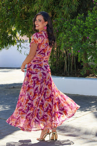 Vestido estampado buganvilla| Fabiola - Moitte invitada