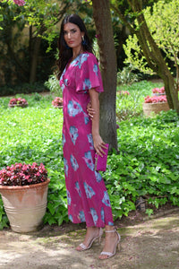 Vestido estampado buganvilla| Támesis - Moitte invitada
