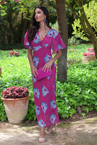 Vestido estampado buganvilla| Támesis - Moitte invitada