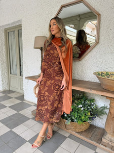 Vestido Estampado Camel| Florence - Moitte invitada