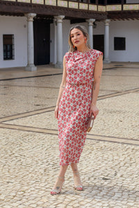 Vestido estampado coral| Bonaire - Moitte invitada