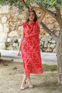 Vestido estampado coral| Bonaire - Moitte invitada