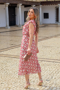 Vestido estampado coral| Bonaire - Moitte invitada